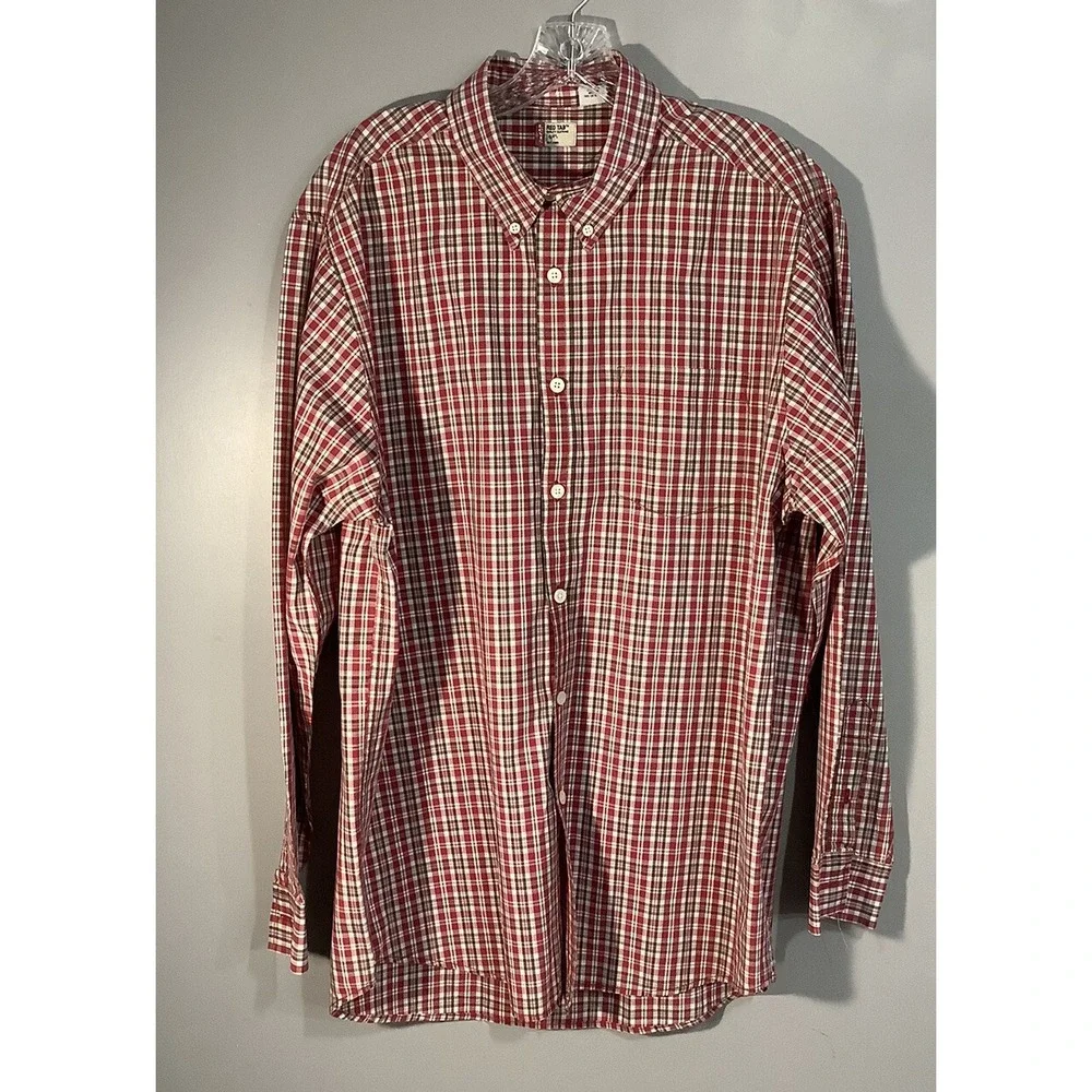 Vintage Levi's Button‎ Up Shirt Mens Large Red And White